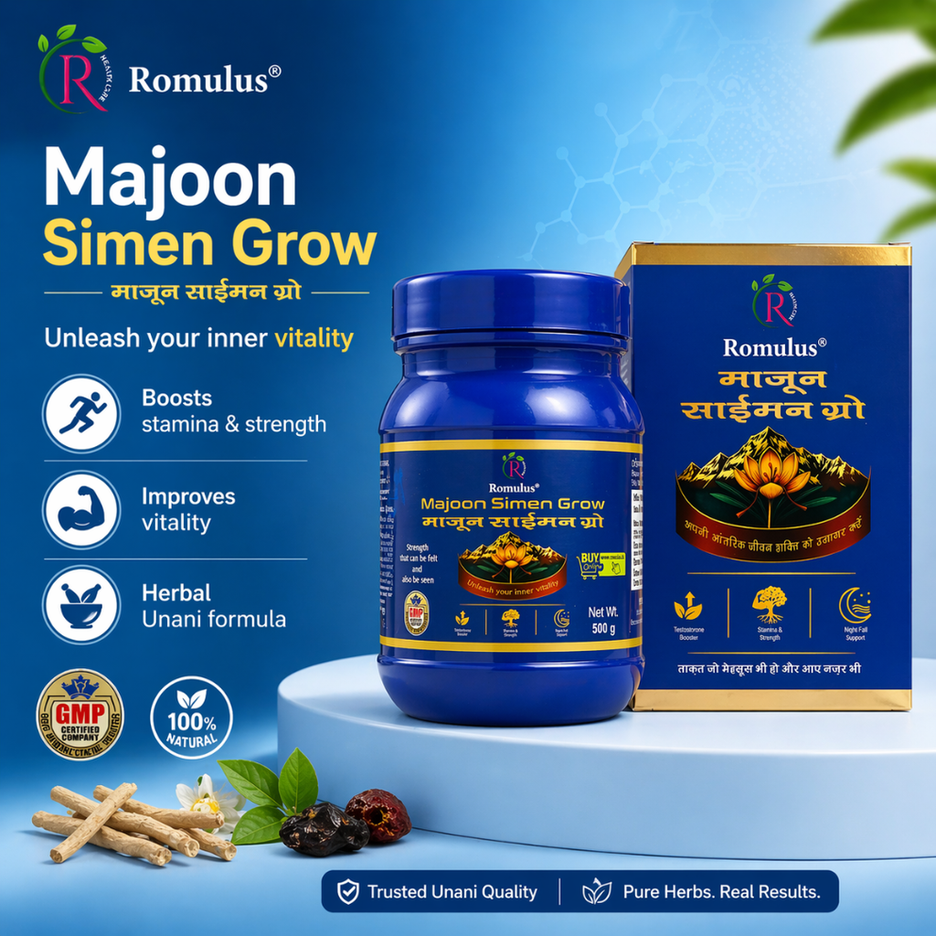 Romulus Simen Grow Powder 300gm + Majoon Simen Grow 500gm + Tila Khas Oil 10ml Romulus Complete Performance Combo